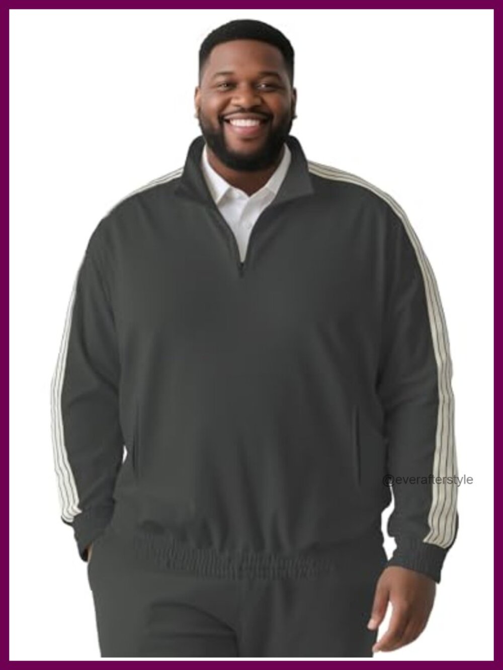 Men's Heavyweight Quarter Zip Mock Neck Sweatshirt Big Tall Dual Pockets